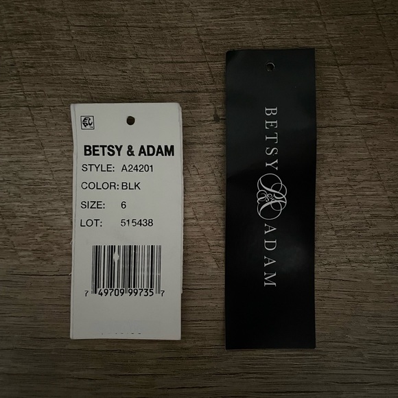 Betsy and Adam Long Mesh Corset Gown (black) - Picture 5 of 6